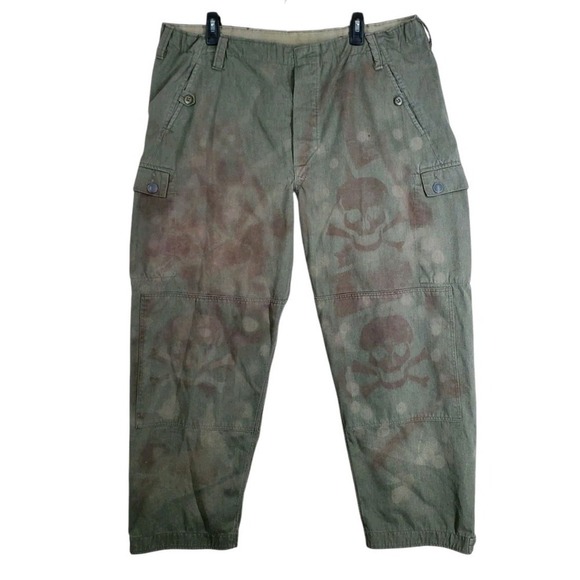 Vtg German European Mil-spec Cargo Pants Mens G 56 Buttonfly Skull Bones 38x28 - Picture 14 of 15